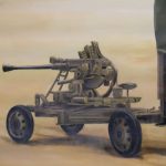 Muurschildering Oorlogvoertuigen 2e W.O. Hillegom