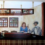 Muurschildering Schotse bar kelder in Rijnsburg